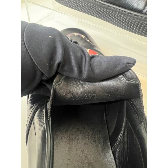 Gucci Black Leather Snake Print Slip On Sneakers, Size 7 - Picture 9 of 9